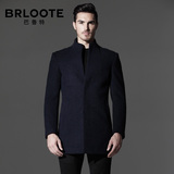 Brloote/巴鲁特男士羊毛呢子大衣 男修身立领商务休闲英伦 外套