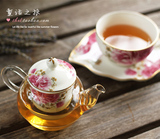 欧式田园玫瑰花草茶下午茶陶瓷玻璃花茶壶茶杯组合单人茶具套装2