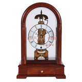 欧式座钟客厅钟表田园时钟复古实木风格创意机械坐台钟GF230016