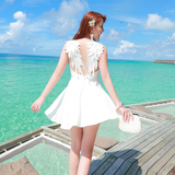 夏仙女神波西米亚沙滩裙短裙海边度假蕾丝显瘦天使翅膀吊带连衣裙