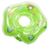 充气双把手带铃铛安全双层环保PVC婴儿游泳圈脖圈