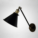 美式乡村灯LOFT风格文艺工业个性地中海复古简约现代黑伞单节壁灯