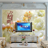 仿玉雕瓷砖画 3d立体电视背景墙 现代中式客厅影视墙定制瓷砖壁画
