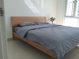 简约现代全实木床 日式橡木黑桃木双人床1.2米1.5米1.8米卧室家具