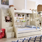 韩式儿童床田园上下床母子双层床实木高低床子母床成人拖床组合床