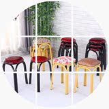 新品家用高凳餐凳 时尚创意简易铁方板凳 软面圆凳子椅子特价坐具