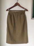 Vintage 英国奢侈品牌Aquascutum橄榄绿羊毛半裙