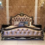 欧式床美式实木床1.8米双人床橡木真皮公主奢华床结婚床现货特价