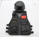 COS小军人儿童玩具战术背心马甲套装 电动玩具枪头盔背心枪套手雷