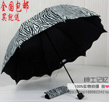 韩版创意时尚斑马纹晴雨伞折叠雨伞女士太阳伞防紫外线遮阳伞防晒