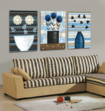 客厅欧式装饰画挂画壁画现代简约花卉无框画三联画沙发背景墙装饰