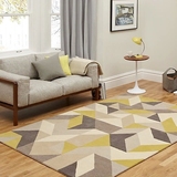 手工晴纶地毯加厚客厅卧室现代地毯宜家直销定制格子包邮新款几何