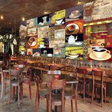 个性西餐厅酒吧奶茶店厅背景墙装饰壁纸时尚咖啡美女油画墙纸壁画