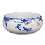 青花瓷特大号创意个性茶碗复古烟灰缸茶洗瓜果壳盆陶瓷垃圾缸