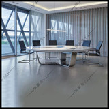 白色烤漆创意不锈钢脚会议桌简约现代时尚洽谈桌办公家具会议桌