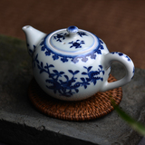 长物居  新品手绘青花折枝三果纹茶壶小号 景德镇陶瓷茶壶茶具