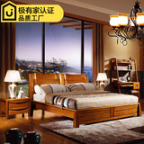 中式实木床全实木床1.8米高箱床1.5m双人床储物床楠木床卧室婚床