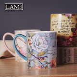 美国LANG杯 美式陶瓷马克杯 原创绘画水杯子 大容量奶茶咖啡杯