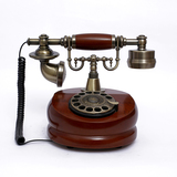 正品包邮老式电话机民国传统旋转拨盘电话机家用办公实木固话座机