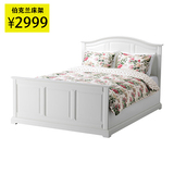 广州深圳宜家具居代购IKEA 伯克兰双人简约田园卧室床架150*200cm