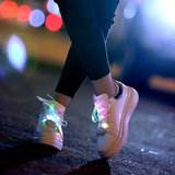 LED发光七彩鞋带 溜冰闪光鞋带 夜光鞋带 懒人鞋带 发光鞋带LED