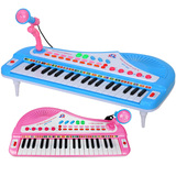 37键儿童多功能音乐电子琴宝宝乐器玩具带麦克风话筒可录音带电源