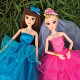 新品时尚大婚纱芭比娃娃套装礼盒新娘公主玩具礼物洋娃娃女孩包邮