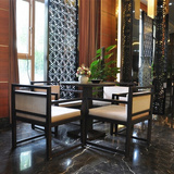 新中式酒店餐桌椅组合售楼处洽谈桌椅会所咖啡厅酒吧休闲简约桌椅