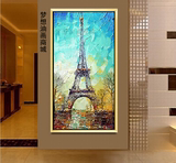 抽象油画装饰画 客厅有框玄关过道画壁画 现代中式酒店走廊挂画