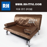 北欧先锋 双人折叠沙发 1.2米 1.4米 1.6米多功能三折 金属沙发床