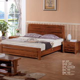 实木新古典/后现代简约1.8米双人床 卧室家具组合 乌金木实木床