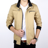 春秋季男装韩版修身薄款夹克外穿上衣时尚立领潮流青少年长袖外套