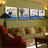 现代客厅装饰画地中海挂画沙发背景墙卧室无框画抽象欧式美式壁画