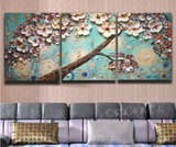 客厅装饰画 欧式油画无框三联画有框墙画沙发背景墙挂画立体壁画