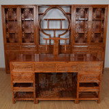 全实木仿古书桌椅书柜书架组合明清中式南榆木写字桌电脑桌办公桌
