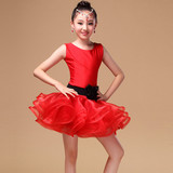 新款夏季儿童拉丁舞服装女童拉丁舞蹈裙公主裙少儿练功服演出服