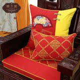 新品中式棉麻红实木沙发坐垫高档古典海绵垫罗汉床垫子飘窗垫圈椅