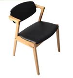 包邮宜家简约餐椅 酒店 日式家用高档皮艺休闲咖啡椅子设计师椅子