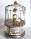 欧式钟表 座钟 台钟 趣味 仿古机械座钟 纯铜小鸟笼钟