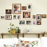 16框实木照片墙相片墙相框组合个性定制 在线diy设计送照片冲印