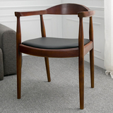 现代简约北欧实木椅靠背扶手餐椅家用电脑椅会议书桌椅子咖啡厅椅