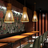 东南亚三头餐厅吊灯现代简约木艺客厅卧室灯具创意书房新中式灯饰