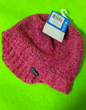 Columbia/哥伦比亚海淘正品玫红色保暖帽毛线帽针织帽带标签