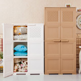 欧式双开门衣柜环保塑料整理收纳柜立式储物橱柜墙壁书柜杂物柜子