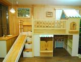 实木儿童床 儿童实木床 彩色滑梯床松木小屋床 子母床 高低床