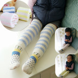 出口外贸原单宝宝袜套冬季加厚保暖珊瑚绒婴儿童护膝松口长筒袜子
