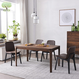 实木餐桌白橡木餐桌北欧现代简约餐椅橡木保进口胡桃木餐桌椅组合