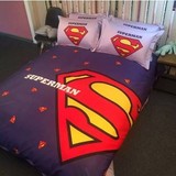 Superman超人英伦四件套全棉儿童卡通三件套被套床单床笠床上用品