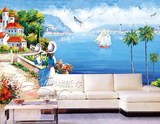 大型壁画墙纸 电视沙发背景墙布 卧室客厅壁纸 油画地中海