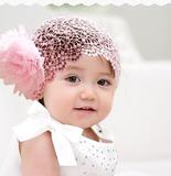 韩版新款帽子婴儿百天周岁大花朵宝宝花朵帽子 礼服帽子